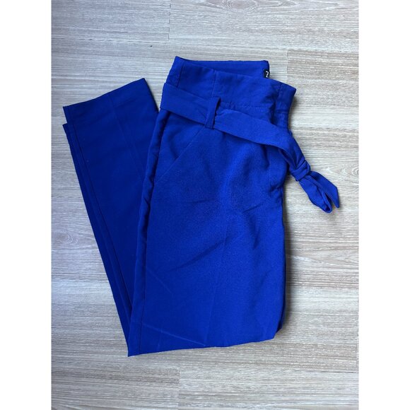 New York & Company Royal Blue Tie-Waist Trousers Pants - Picture 5 of 5